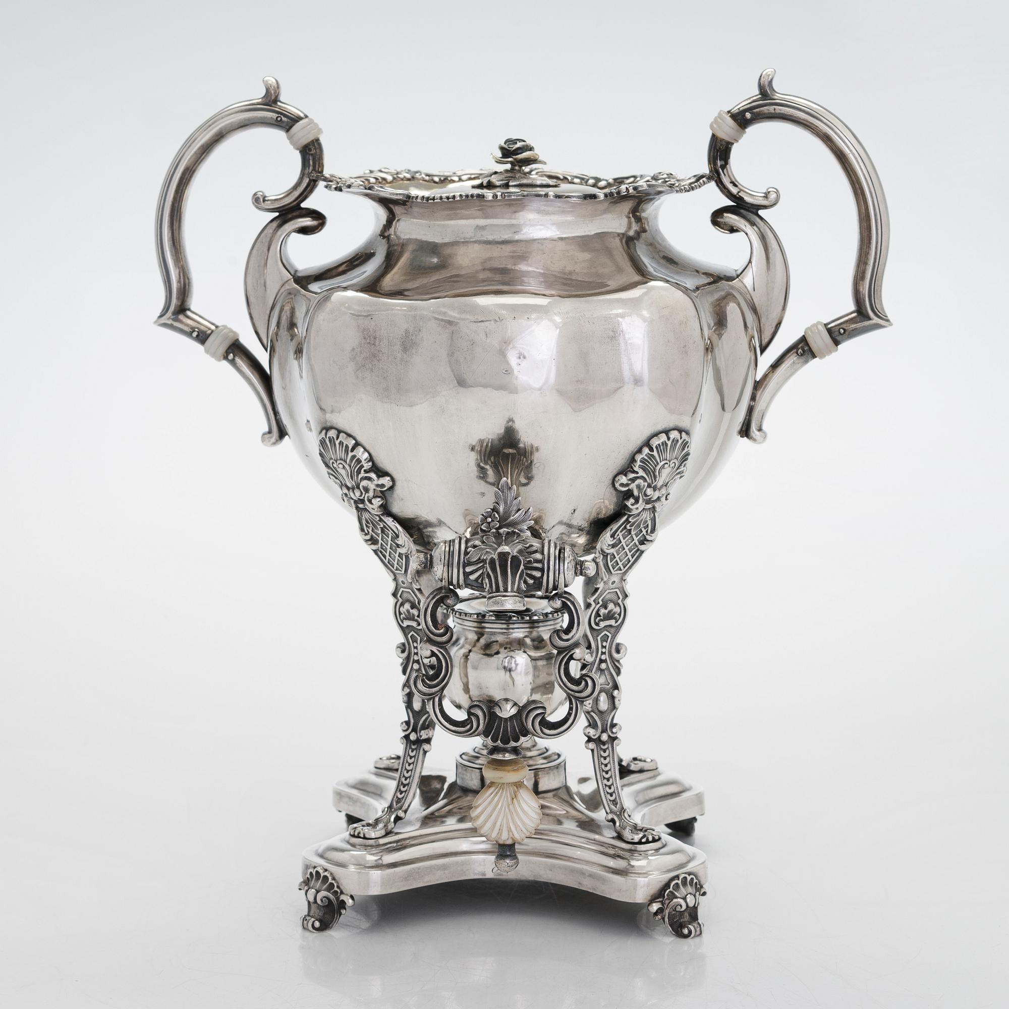 Adolf Sper, samovar, silver, S:t Petersburg, 1843.