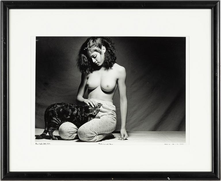 Martin Hugo Maximillian Schrieber, "Madonna and Hugo the cat, New York 1979".