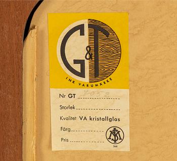 A swedish 1950s-60s mirror, Glas & Trä, Hovmantorp. Signed with label.