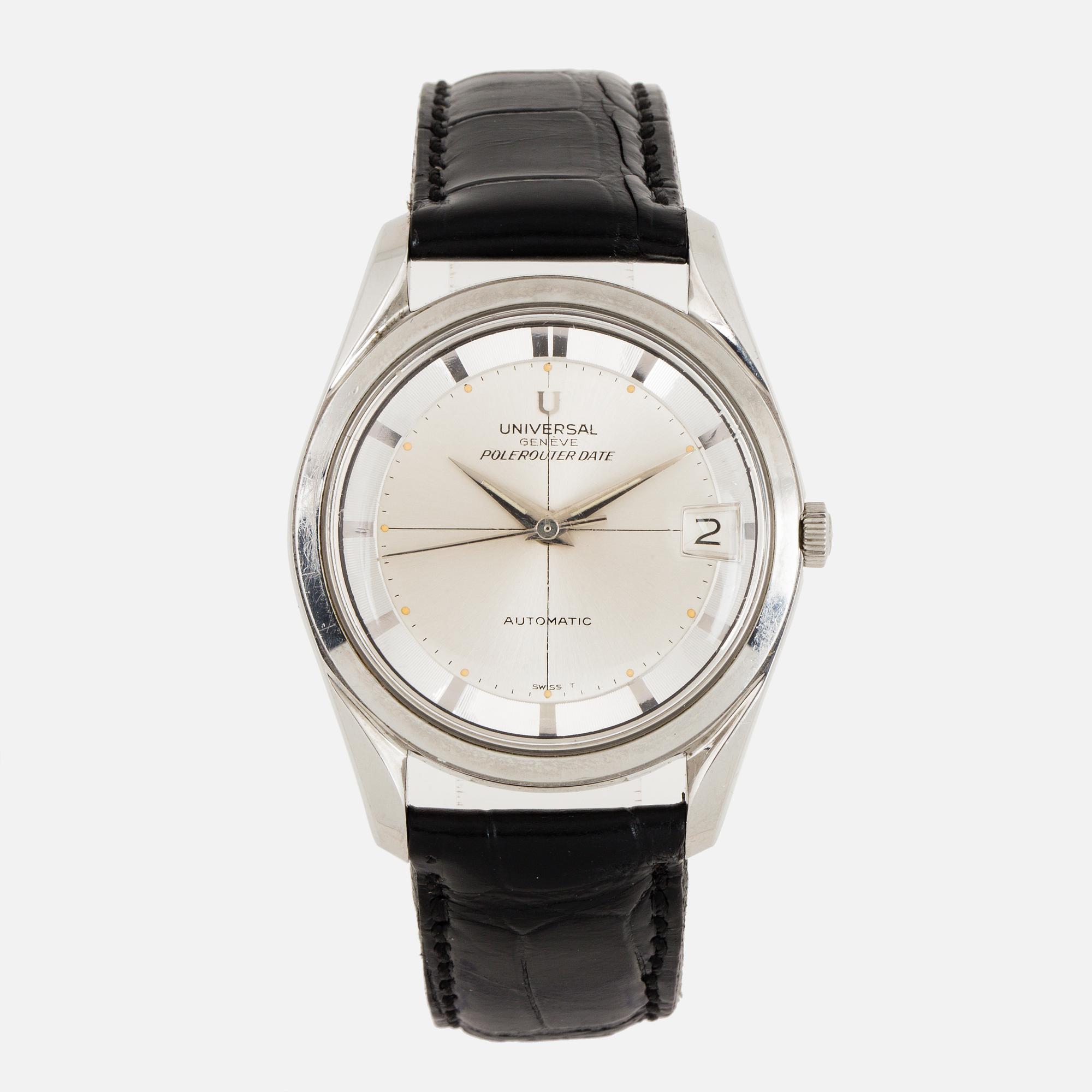 UNIVERSAL, Genève, Polerouter date, armbandsur, 35.5 mm.