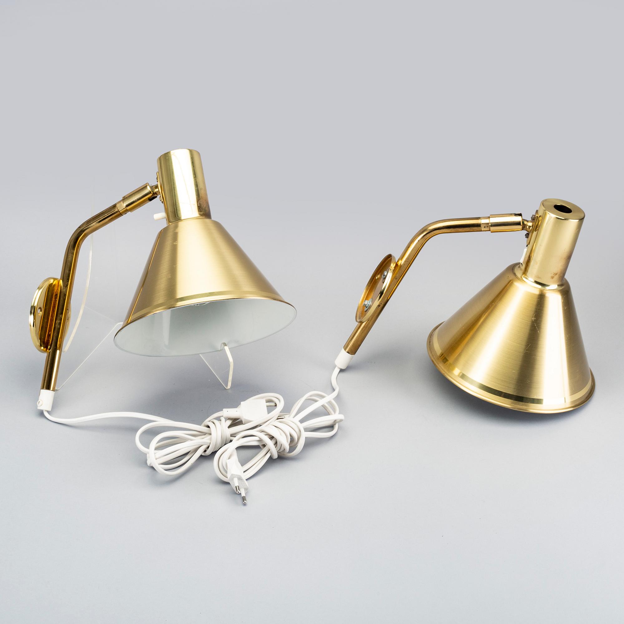 Wall lamps, a pair, Öja lighting, 1970s.