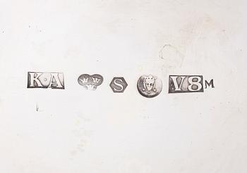 BÄGARE, silver, K Anderson, Stockholm 1947. Vikt ca 565 g.