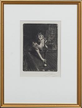 Anders Zorn, a signed etching from 1898.