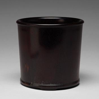 674. A Chinese wooden brushpot, presumably Zitan, early 20th Century.