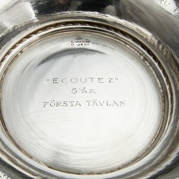 PARTI SKÅLAR OCH BÄGARE, 13 delar, silver, bland annat CG Hallberg, Stockholm, 1933. Vikt ca 1737g.