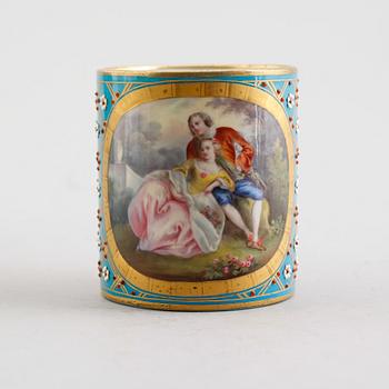 KOPP OCH FAT, porslin, Sèvres, Frankrike, 1800-tal.