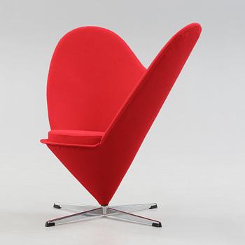 A Verner Panton 'Heartshaped Cone chair', upholstered in red, Fritz Hansen, Denmark 1960's.