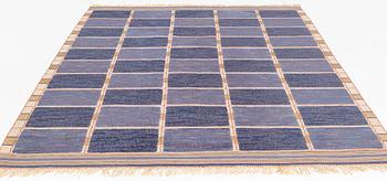 Märta Måås-Fjetterström, matta, "Rutig blå halvflossa", reliefflossa, ca 330 x 225 cm, signerad MMF.