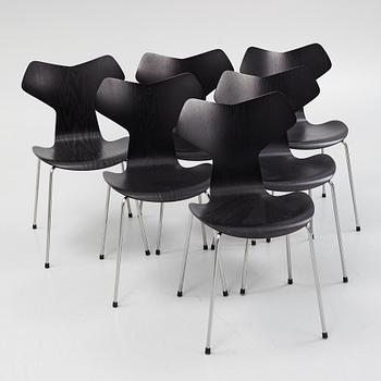 Arne Jacobsen, six "Grand Prix" chairs, Fritz Hansen, Denmark, 2014-2016.