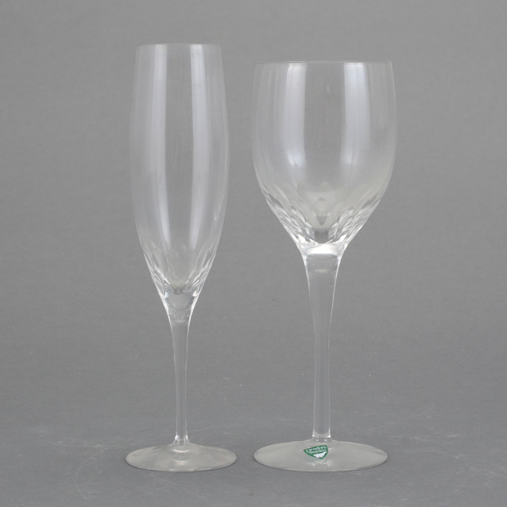 SERVISDELAR, 16 st, "Prelude", Nils Landberg, Orrefors.