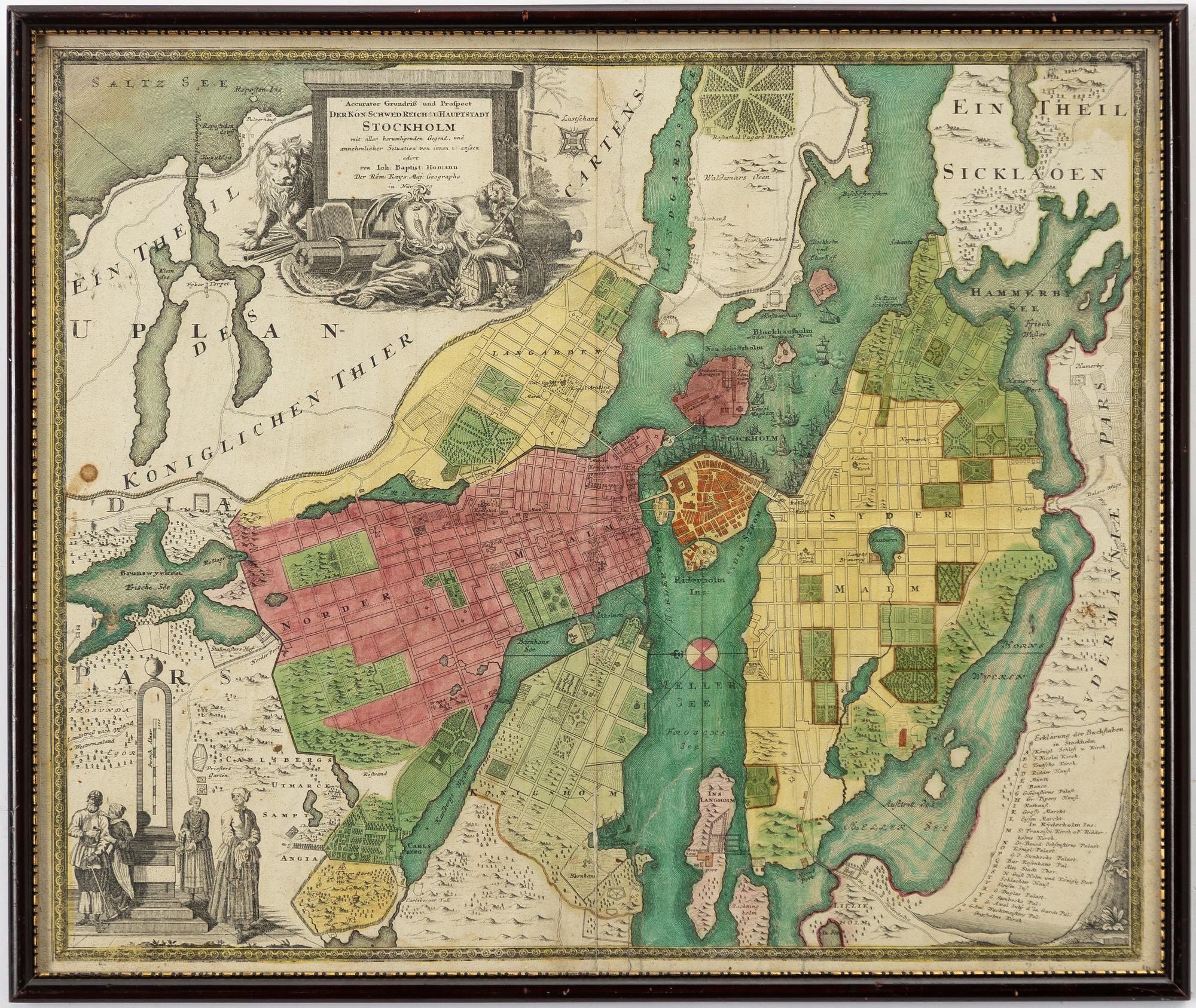 Johann Baptist Homann, Map, 18th century, "Stockholm".