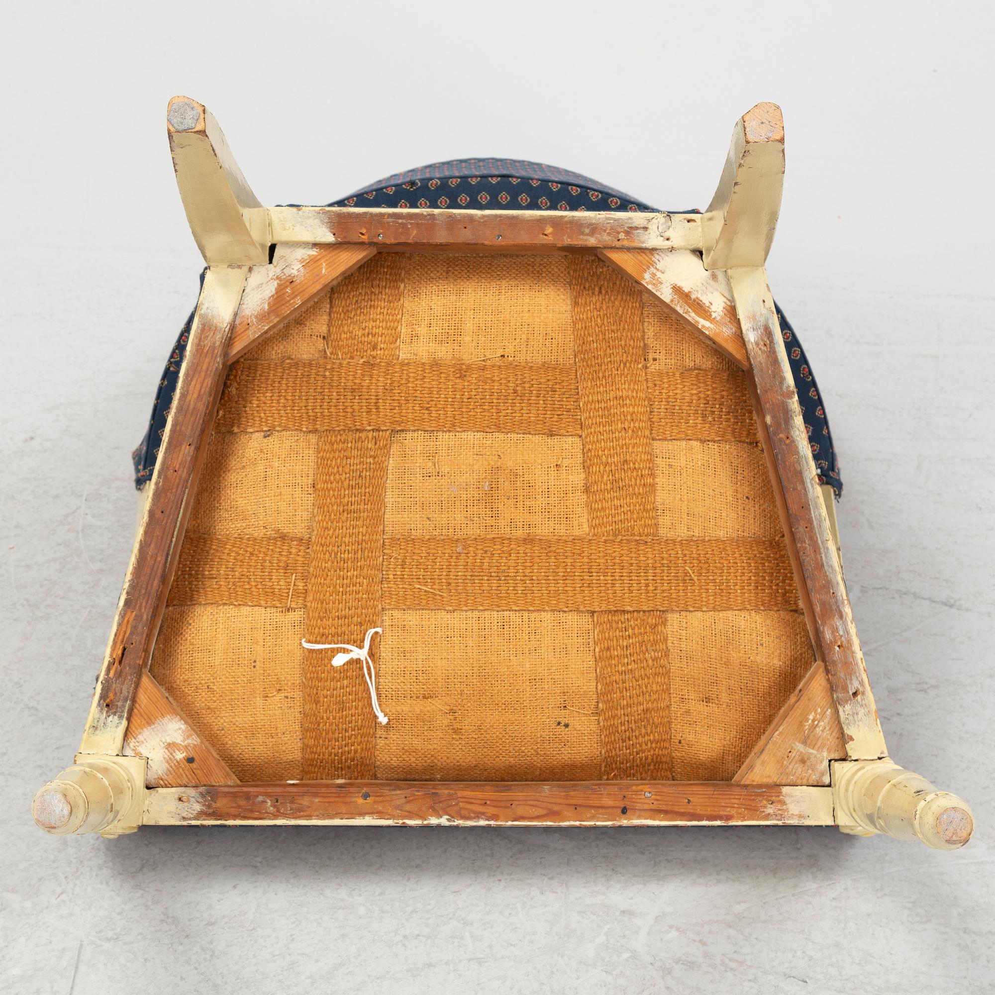 A, late Gustavian armchair, provincial work, early 19th century.