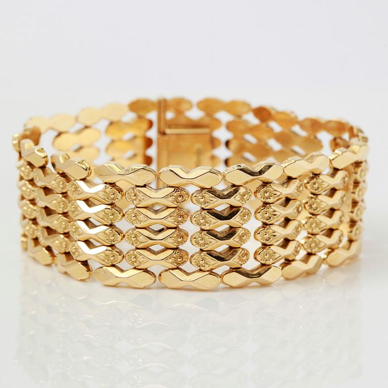ARMBAND, 18K guld. Vikt ca 44 g.