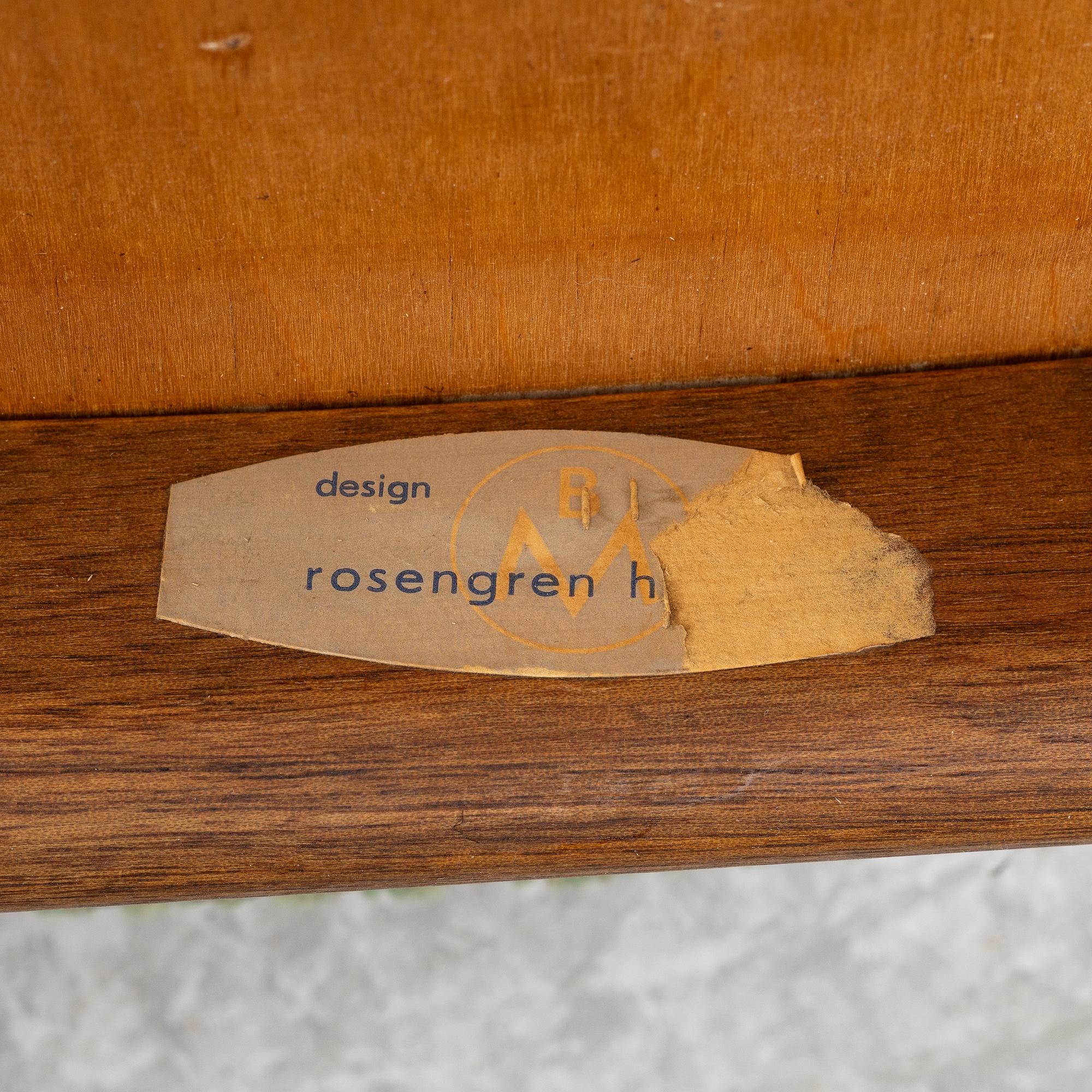 Henry Rosengren Hansen, chairs, set of 6, Brande Møbelfabrik, Denmark, 1960s.