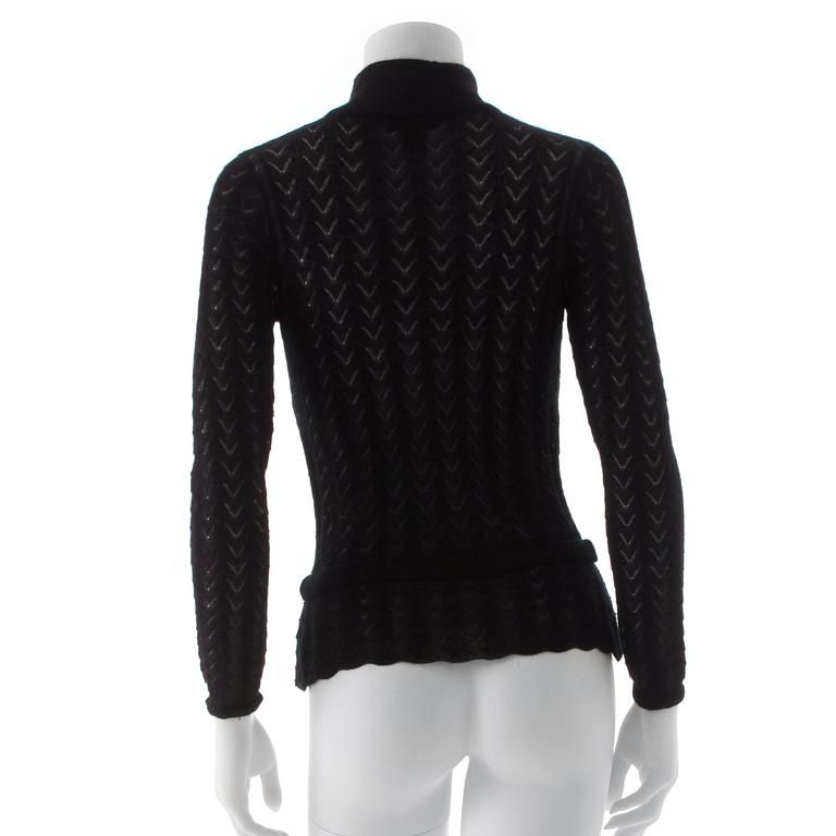 LOUIS VUITTON, a black cashmere cardigan.