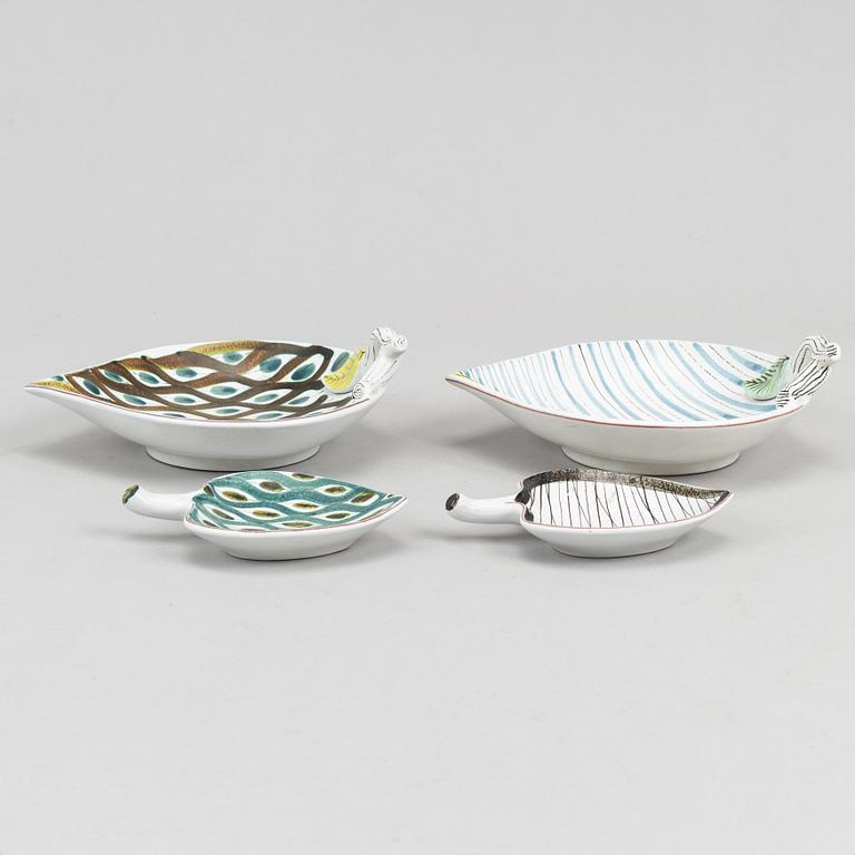 Stig Lindberg, four earthenware dishes, Gustavsberg studio.