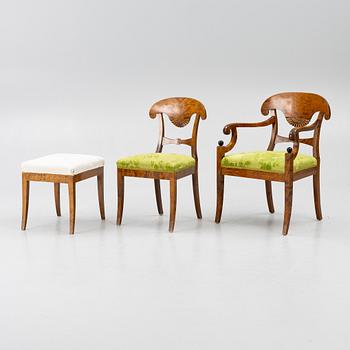 Empire style Salon group, early 20th century, (7 pieces).