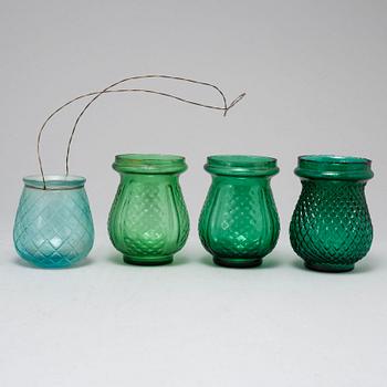 KRÄFTLYKTOR, 13 st, pressglas, 1930/40-tal.