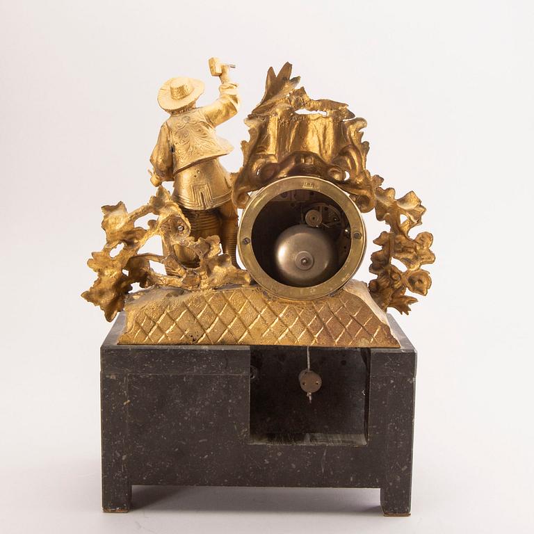 A Neo Rococo bronzed table clock.