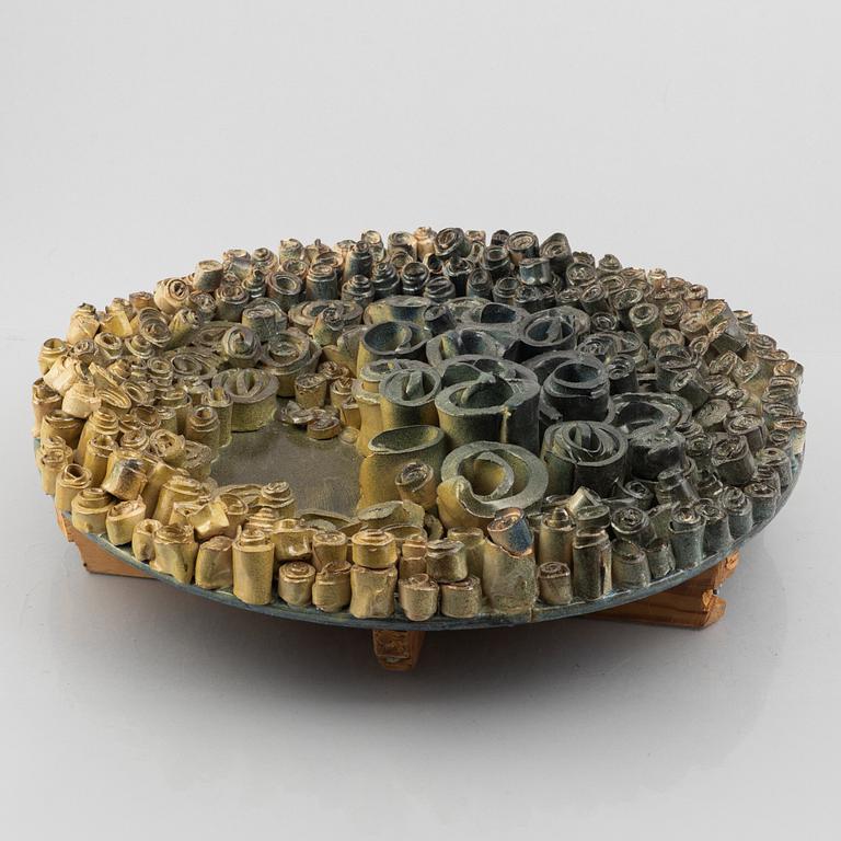 Vivi Calissendorff, a stoneware wall relief, signed, 1971.