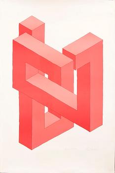 Oscar Reutersvärd, two color lithographs, signed épreuve d'artiste.