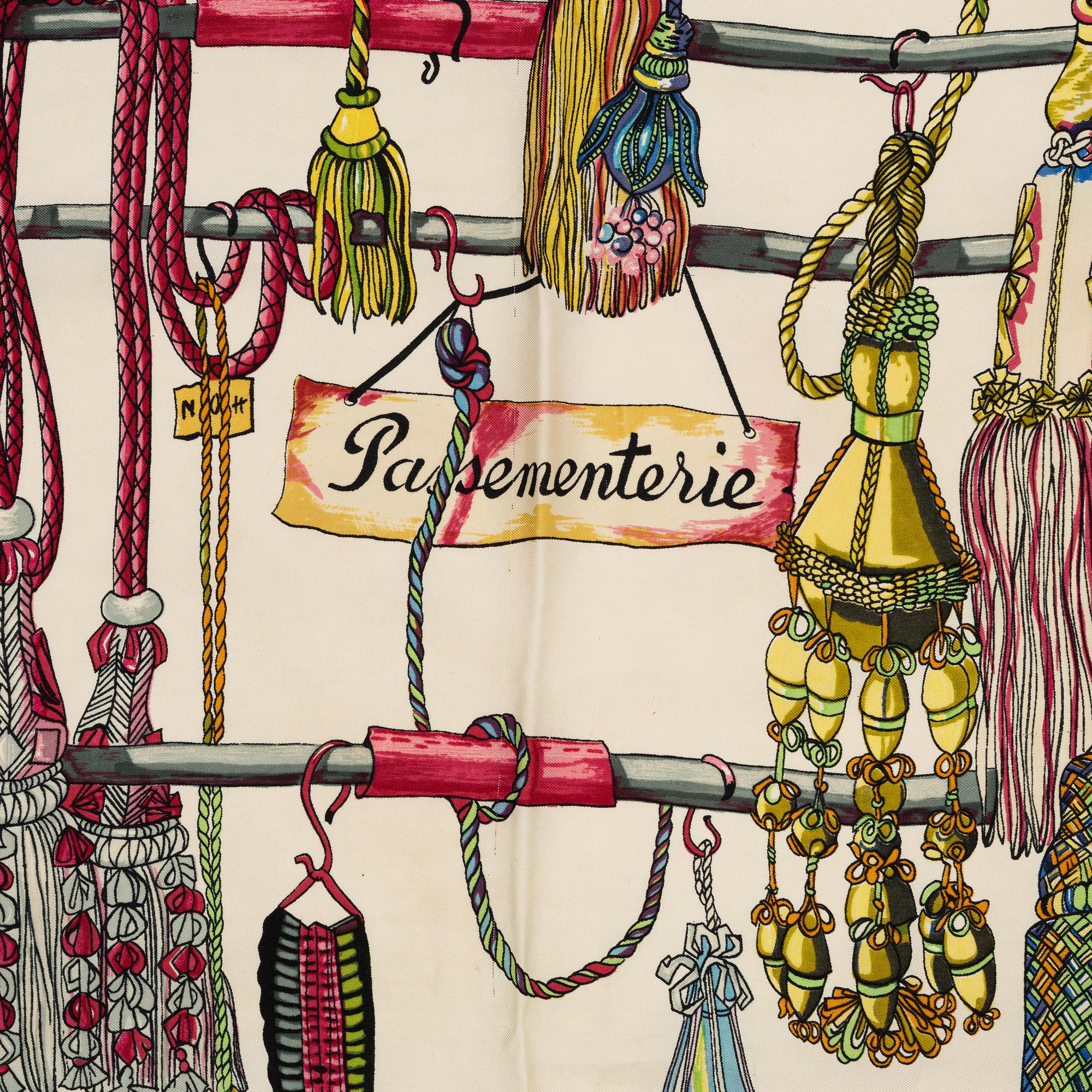 Hermès, scarves, 2 st samt knotting cards.