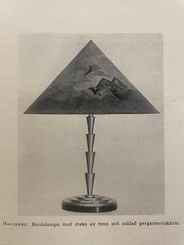 Sylvia Stave, attributed to, a rare table lamp model "5117", C.G. Hallberg, Stockholm, 1930s.