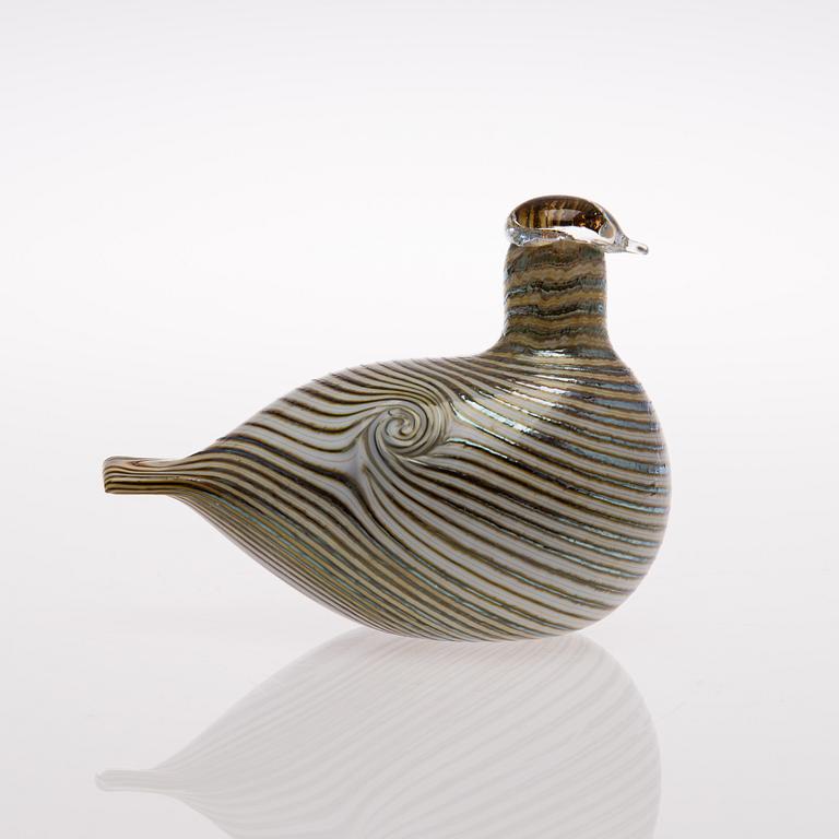 A glass bird, signed Oiva Toikka Nuutajärvi Notsjö.