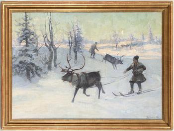 A oil on canvas by Johan Tirén, signed and dated 1892.
