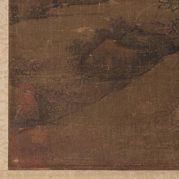 A scroll painting by anonymous artist, ink and colour on paper, late Ming/early Qing dynasty after an old master.