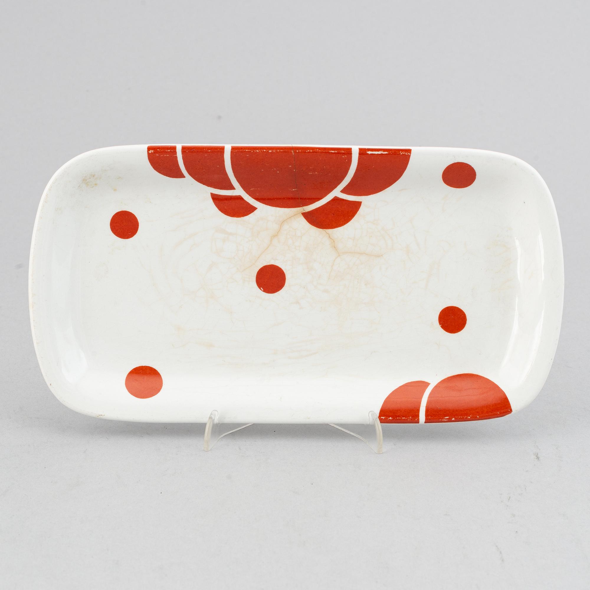 Koloman Moser, two ceramic dishes, Josef Böck, Vienna, Austria, early 20th Century.