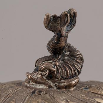 An Empire style lidded sugar bowl, possibly France, Swedish import marks 1951.