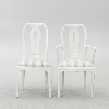 Carl Malmsten, a dinner table with six chairs, 'Brunnsviken', Sweden, second half of the 20th century.