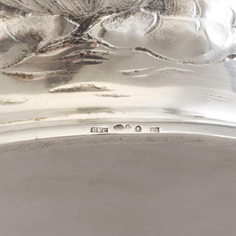 A Swedish Art Nouveau parcel-gilt jardinière centerpiece, maker's mark CF Carlman, Stockholm, 1913.