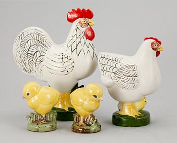 FIGURINER, 4 st, stengods, Lisa Larson, Gustavsberg.