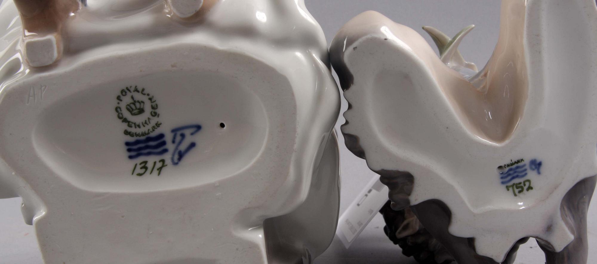 FIGURINER, 2 st, porslin, Royal Copenhagen.