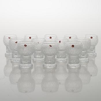 TIMO SARPANEVA, set of 12 'Naukku' drinking glasses from Kekkerit (Party) series for Iittala.