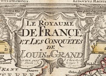 TOBIAS CONARD LOTTER, KOPPARSTICK, "Le Royaume de France" ur Atlas Novus 1770.