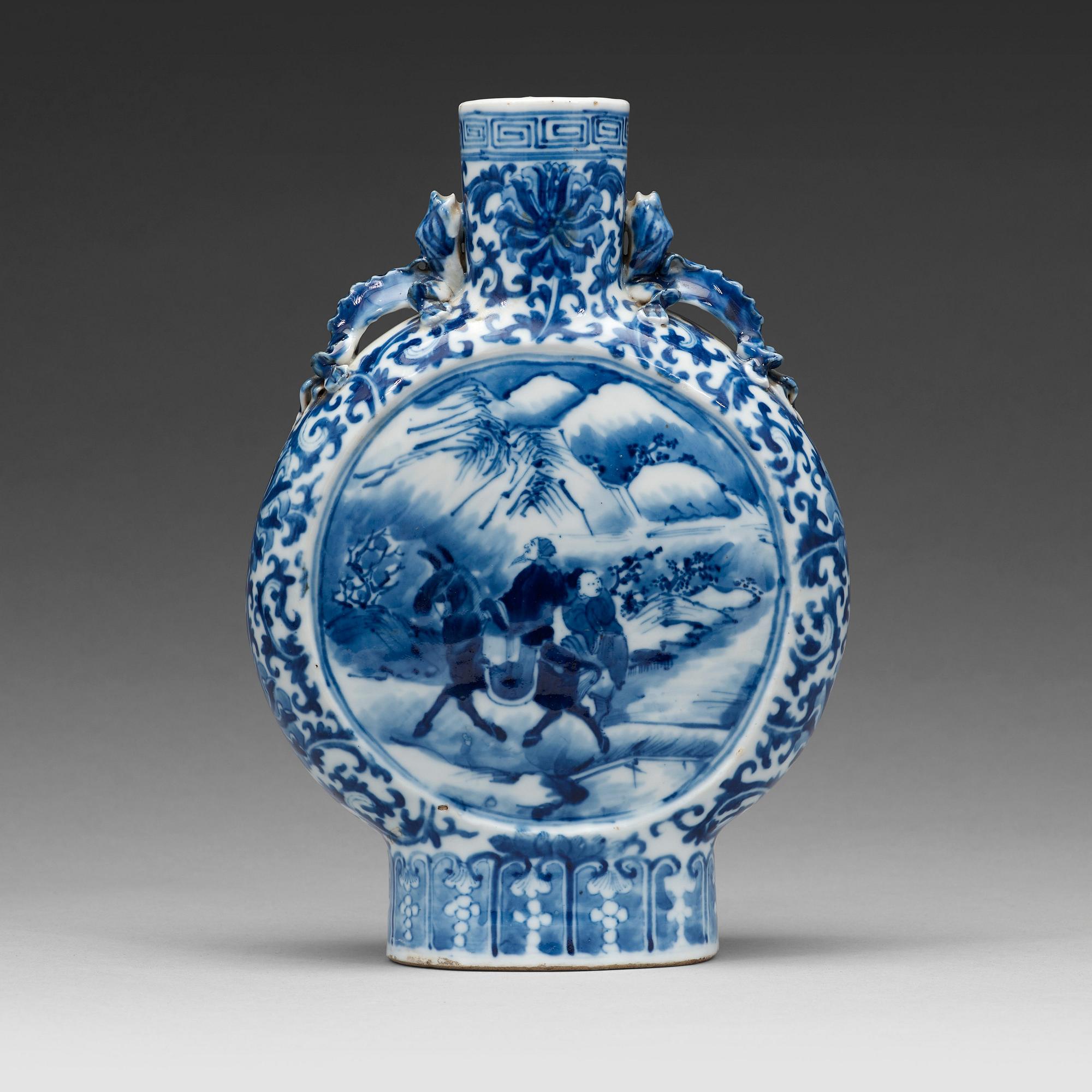 PILGRIMSFLASKA, porslin, Qingdynastin, 1800-tal.