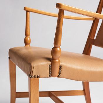 Josef Frank, a pair of mahogany easy chairs, Svenskt Tenn, Sweden 1940-1960s, model 2067.