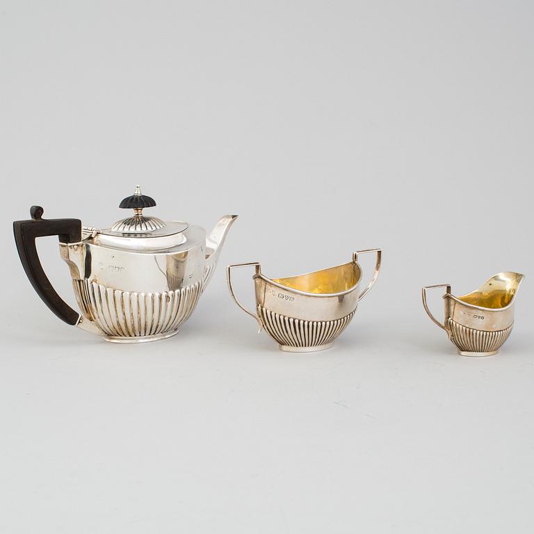 A silver tea service, England, 1913-87.