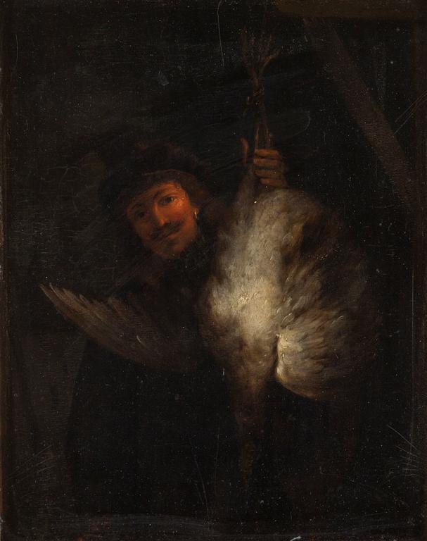 REMBRANDT HARMENSZ VAN RIJN, kopia efter. 1800-tal. Osign. Olja på pannå.