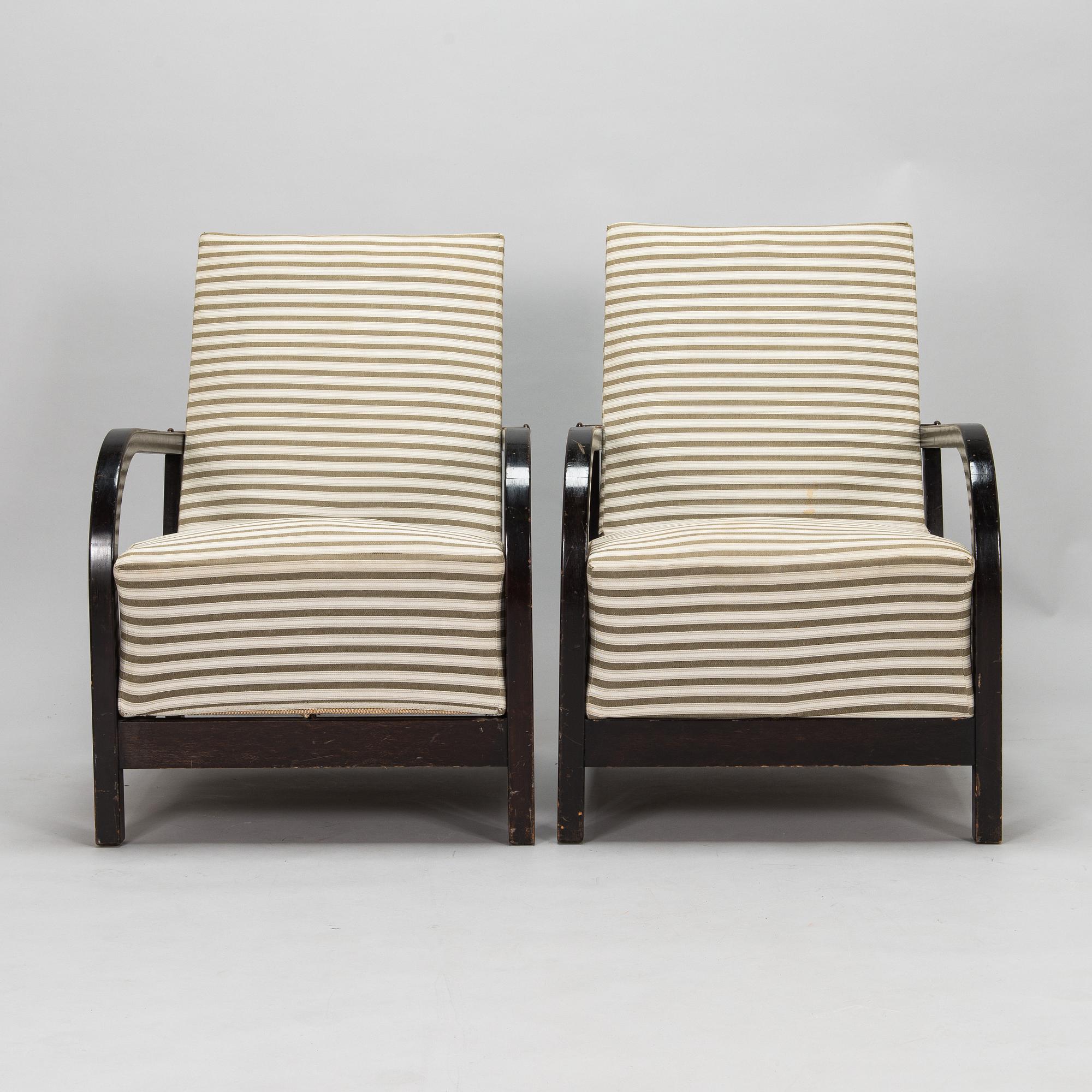 Einari Kyöstilä, fåtöljer, ett par, 1930-40-tal.