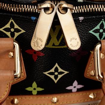 LOUIS VUITTON, a black multicolored mongram canvas "Alma" top handle bag.