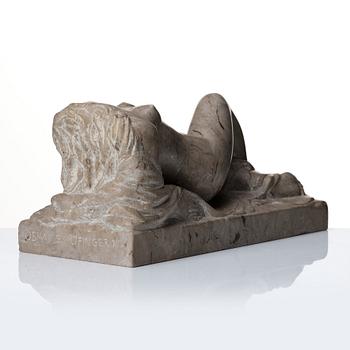 Oskar E. Höfinger, sculpture, stone. Signed and dated 1981.