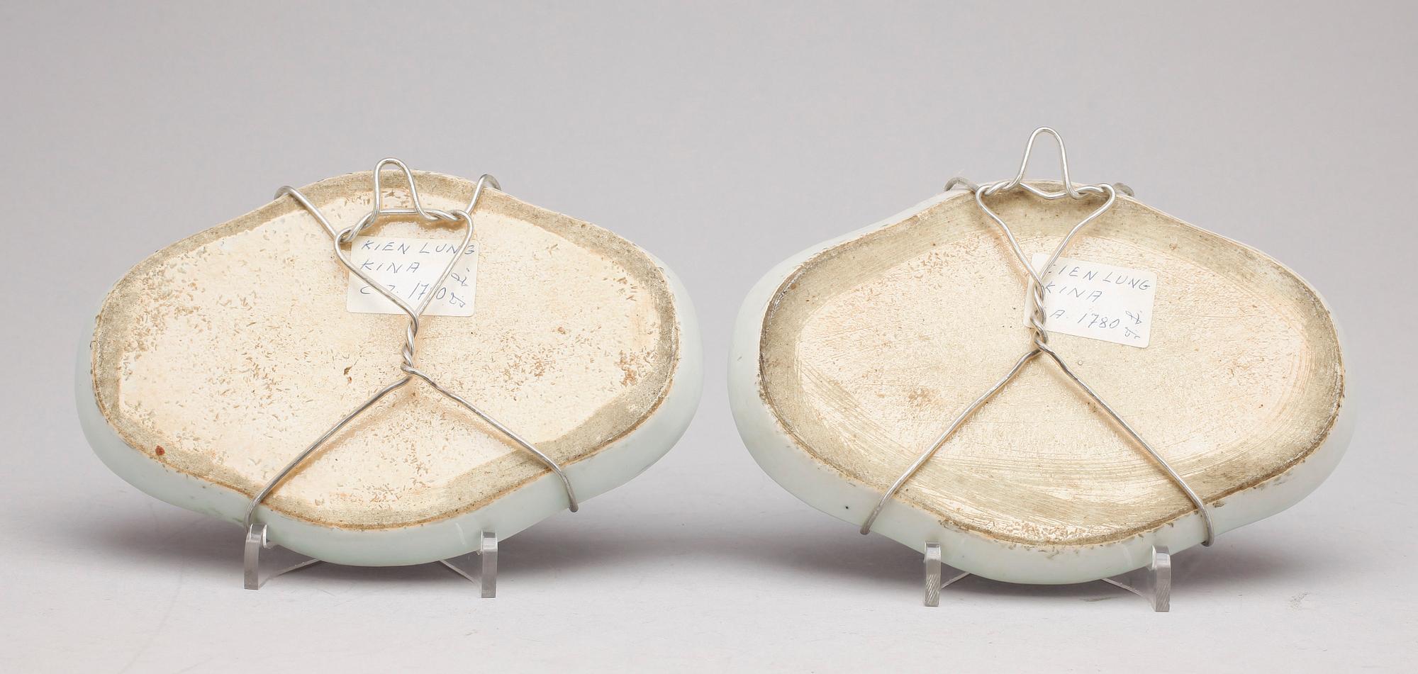 FAT ett par, kompaniporslin, Kina. Qianlong (1736-1796).