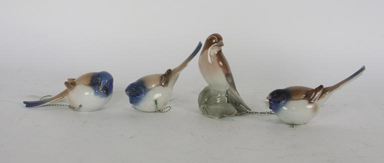FIGURINER, 4 st, porslin, Bing & Gröndahl.