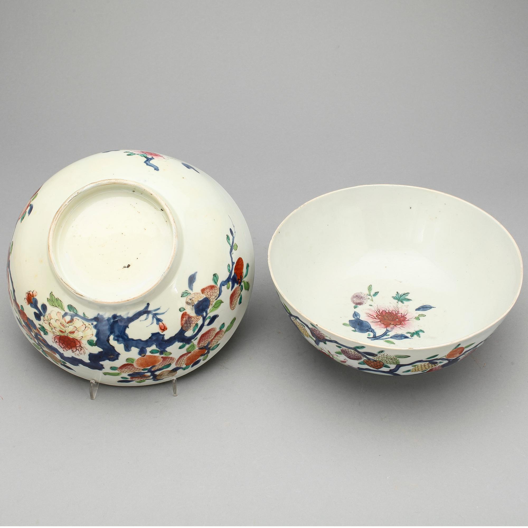SKÅLAR, 2 st, porslin, Kina, 1700-tal.