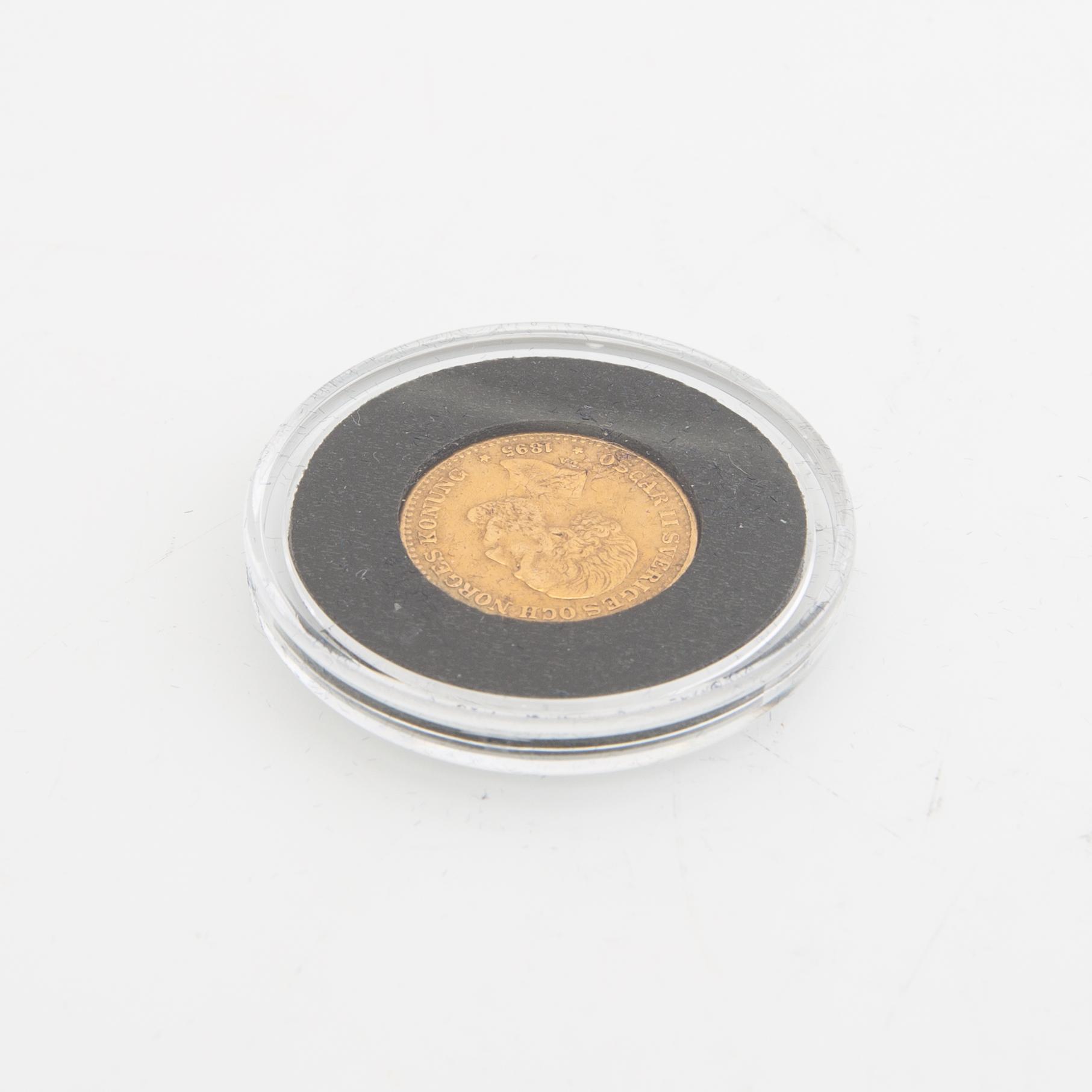 Guldmynt Sverige, Oscar II 10 kr, 1895.