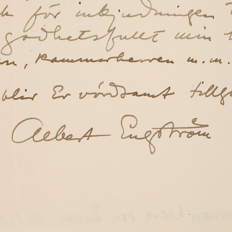 ALBERT ENGSTRÖM (1869-1940),handskrivet utdrag/del av manuskript ur "Moskoviter", egenhändigt, 1924.